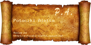 Potoczki Aletta névjegykártya